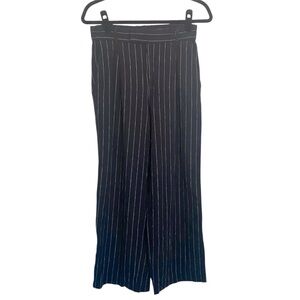 Banana Republic Factory Pants Women’s Size 8P Black Linen Wide Leg High Rise